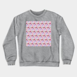 Pink Abstract Round Squares Pattern Crewneck Sweatshirt